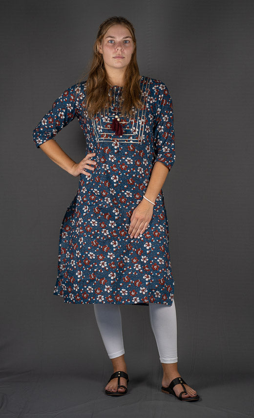 Floral Printed Straight Fit Kurta