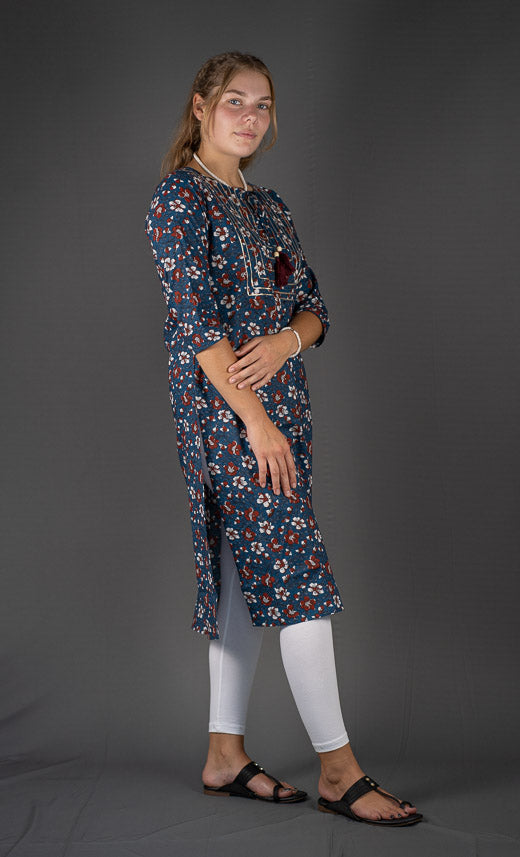 Floral Printed Straight Fit Kurta