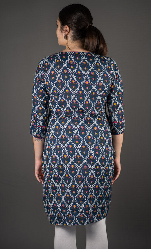 Floral Print Straight Kurta with Loop