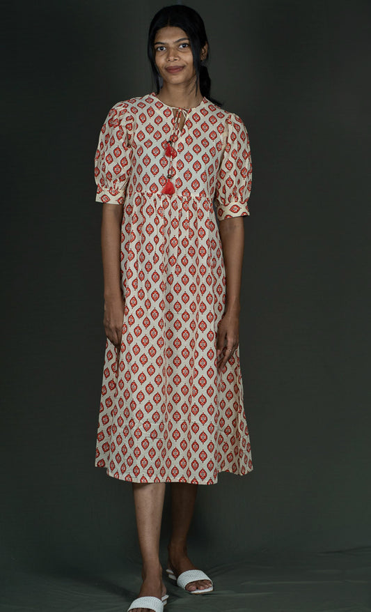 Printed Kurta with Puffed Sleeves